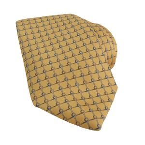 Hutton & Key Saks Fifth Avenue Yellow Geometric Silk Necktie Menswear‎